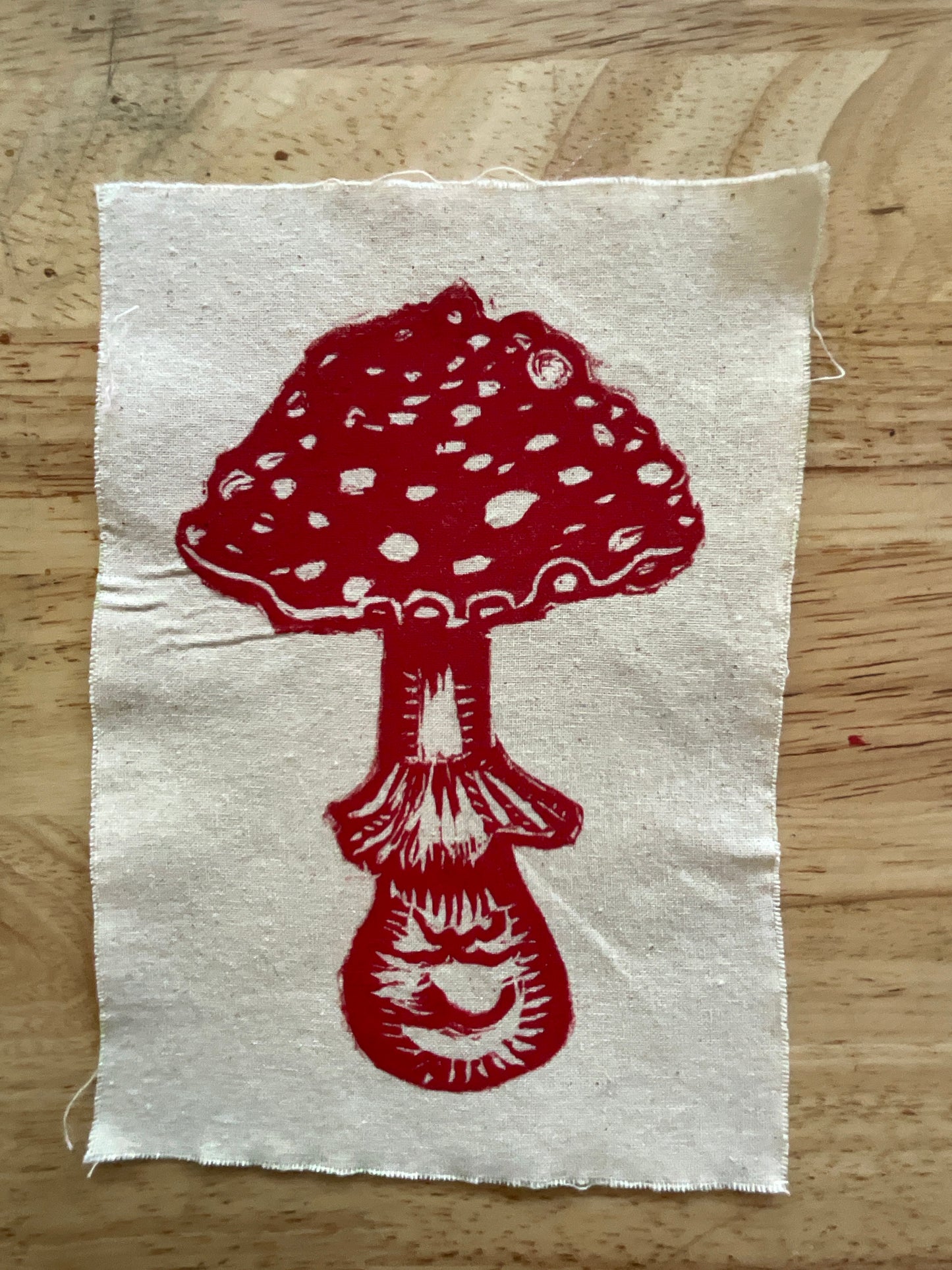 Red mushroom patch