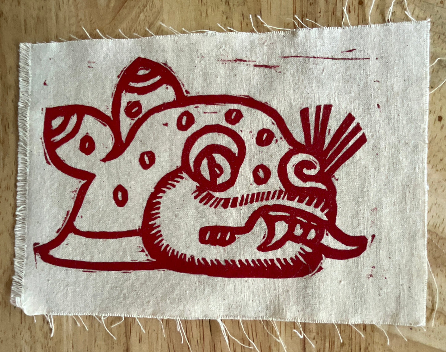 Red jaguar head patch
