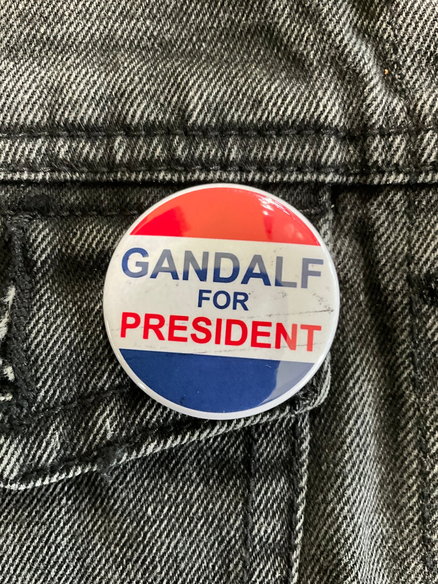 Gandalf for president button pin